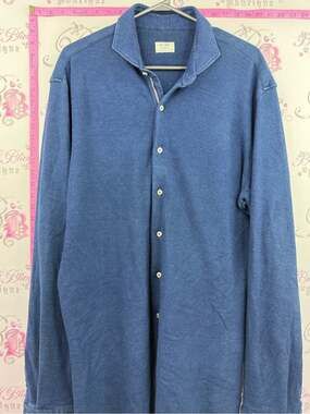 VAN GILS top Casual Button-Down Shirt in Denim Blue